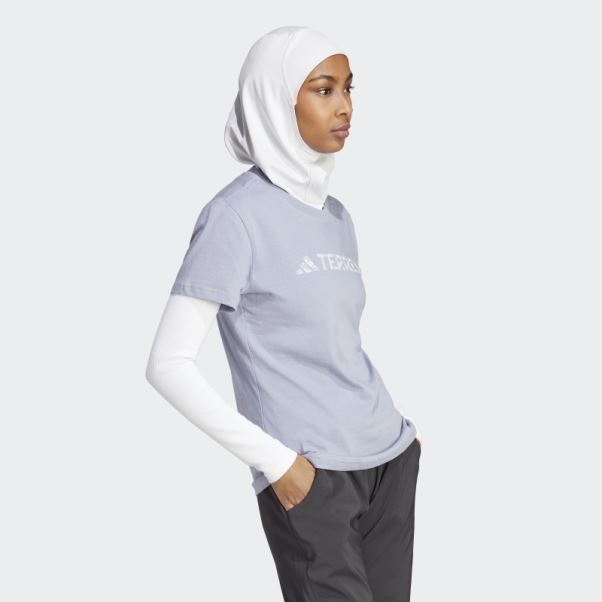 Terrex Classic Logo Tee Adidas Argent Violet