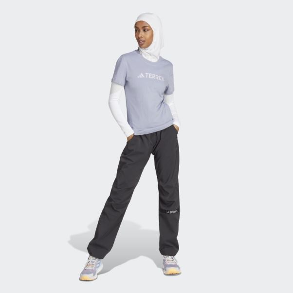 Terrex Classic Logo Tee Adidas Argent Violet