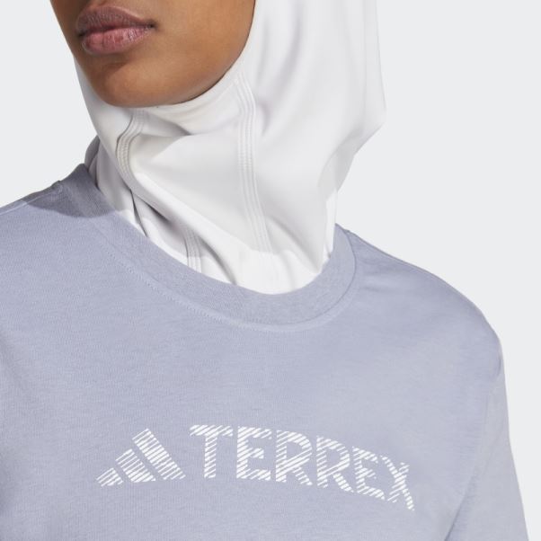 Terrex Classic Logo Tee Adidas Argent Violet