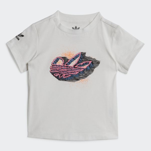 T-shirt Graphique Blanc Adidas élégant