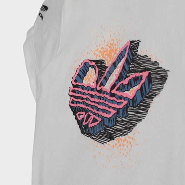 T-shirt Graphique Blanc Adidas élégant