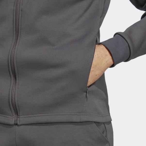 Sweat à Capuche Entièrement Zippé Gris Conçu Pour Gameday Adidas