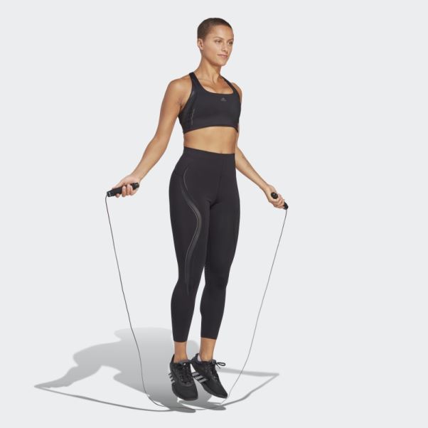 Brassière Montante à Maintien Moyen Adidas Powerimpact Luxe Training Noir