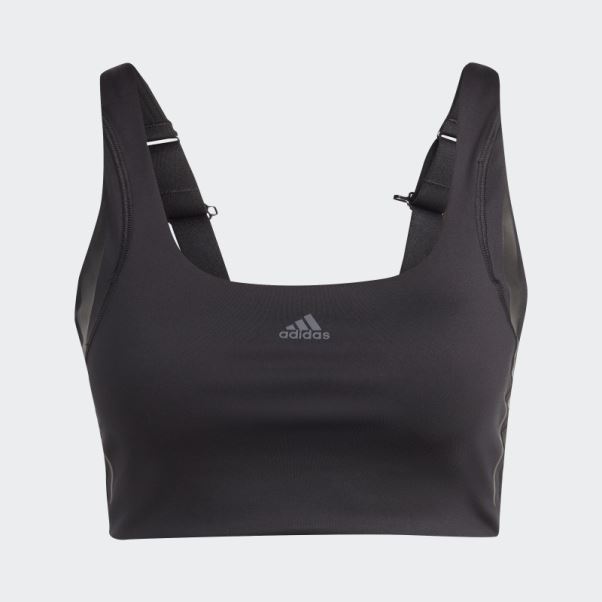 Brassière Montante à Maintien Moyen Adidas Powerimpact Luxe Training Noir