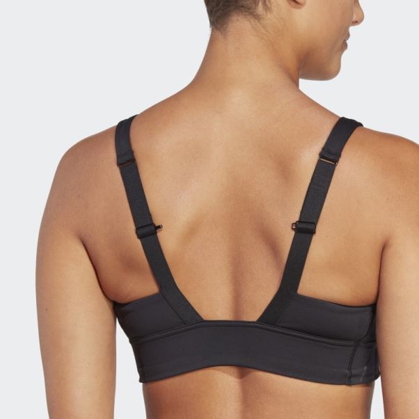 Brassière Montante à Maintien Moyen Adidas Powerimpact Luxe Training Noir