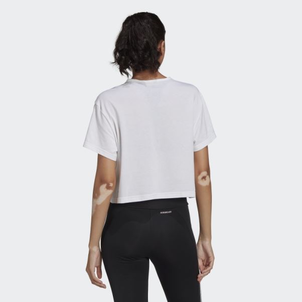 Adidas Aeroready Made For Training Crop Tee Blanc