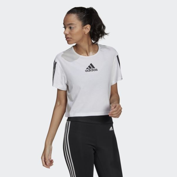 Adidas Aeroready Made For Training Crop Tee Blanc