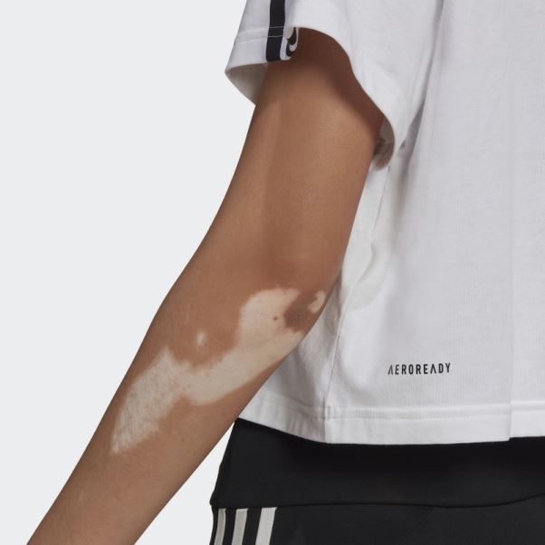 Adidas Aeroready Made For Training Crop Tee Blanc