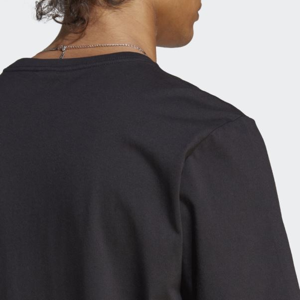 Adidas Essentials Single Jersey Brodé Petit Logo T-shirt Noir