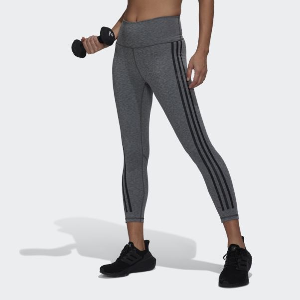 Optime Trainicons 7/8 Leggings Adidas Gris Foncé Chiné