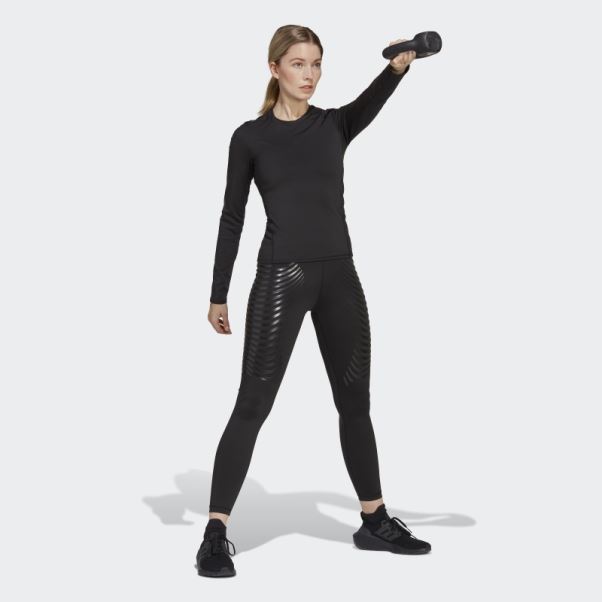Adidas Techfit Control Top Manches Longues Training Top Manches Longues Noir