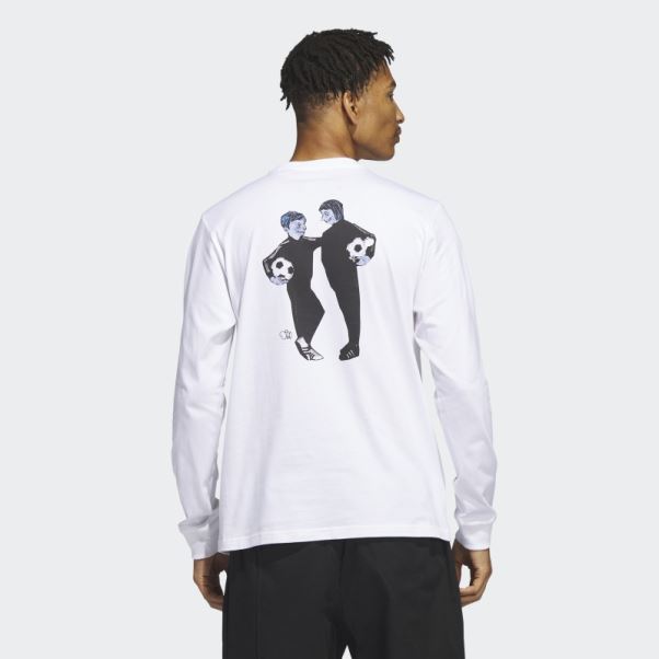 T-shirt à Manches Longues Adidas Aneth Soccer Friends Blanc