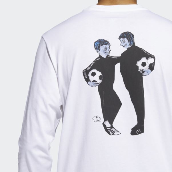 T-shirt à Manches Longues Adidas Aneth Soccer Friends Blanc