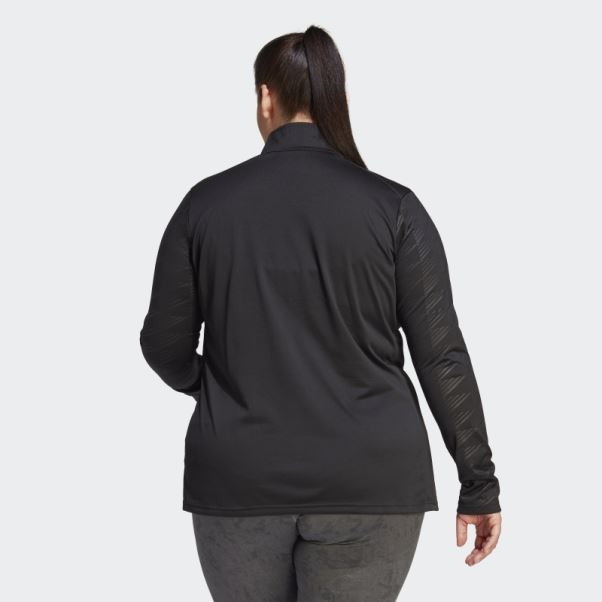 T-shirt à Manches Longues Demi-zip Adidas Terrex Multi Noir (taille Plus)