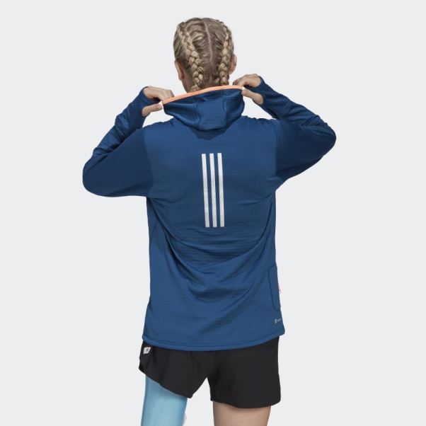 Adidas X-city Fleece Running Sweat à Capuche Manches Longues Marine