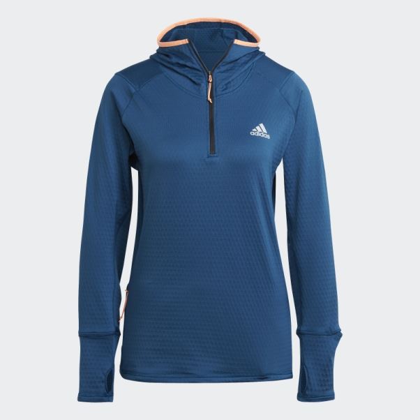 Adidas X-city Fleece Running Sweat à Capuche Manches Longues Marine