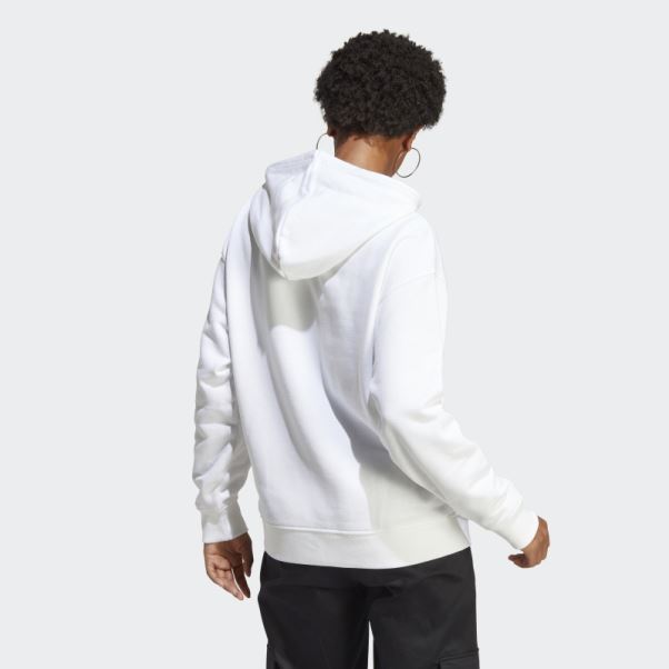 Sweat à Capuche Trèfle Blanc Adidas