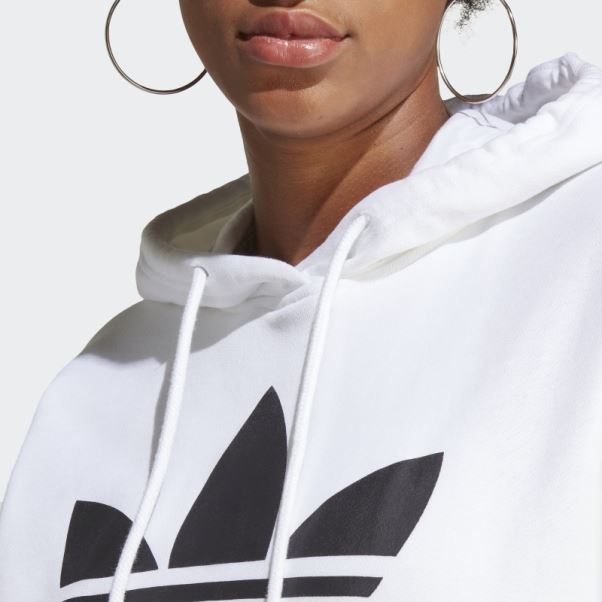 Sweat à Capuche Trèfle Blanc Adidas