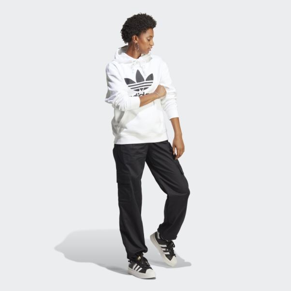 Sweat à Capuche Adidas Trèfle Blanc