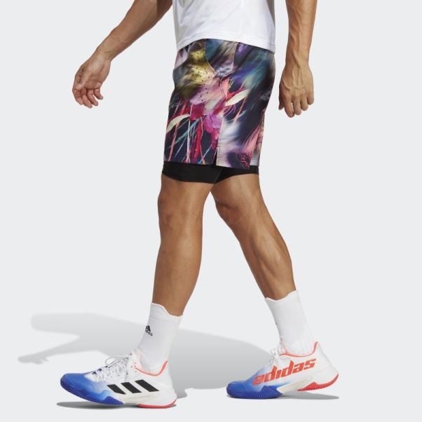 Adidas Melbourne Ergo Tennis Short Graphique Noir