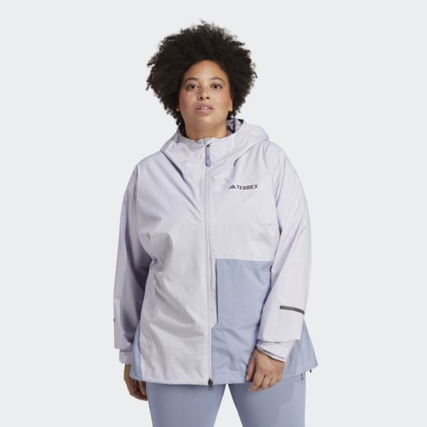 Veste De Pluie 2,5 Couches Terrex Multi Rain.rdy (taille Plus) Silver Dawn Adidas