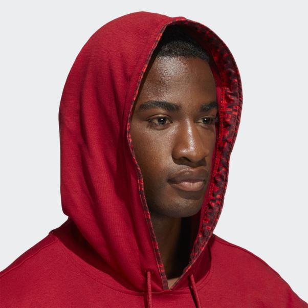 Donovan Mitchell Sweat à Capuche Manches Courtes Adidas Victoire Rouge