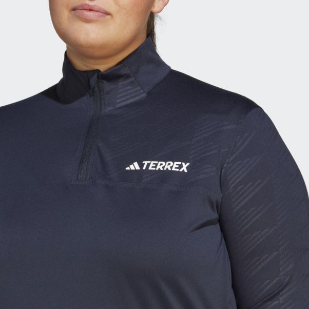 Encre Adidas Terrex Multi Demi-zip à Manches Longues (taille Plus)