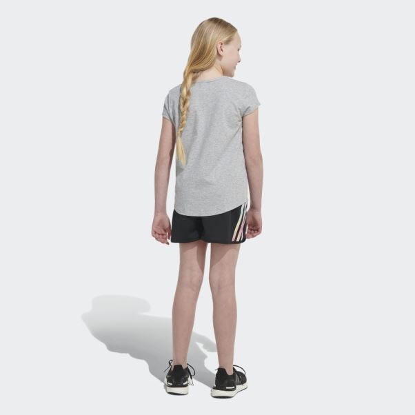 Adidas Short En Maille à Rayures Dégradées (taille étendue) Noir