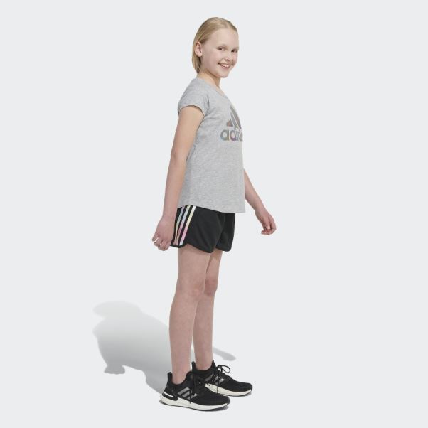 Adidas Short En Maille à Rayures Dégradées (taille étendue) Noir