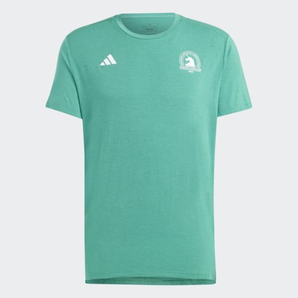 Adidas Boston Marathon 2023 Nature Running Tee Court Vert