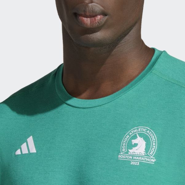 Adidas Boston Marathon 2023 Nature Running Tee Court Vert