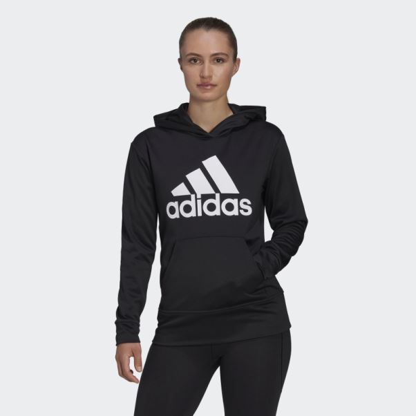 Adidas Aeroready Gros Logo Sweat à Capuche Noir