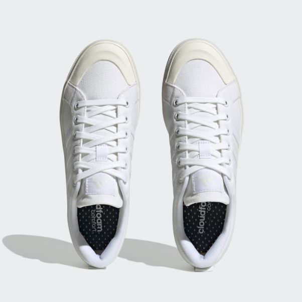 Adidas Bravada 2.0 Lifestyle Chaussures De Skateboard En Toile Blanche