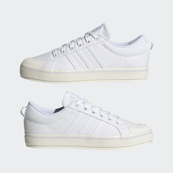 Adidas Bravada 2.0 Lifestyle Chaussures De Skateboard En Toile Blanche