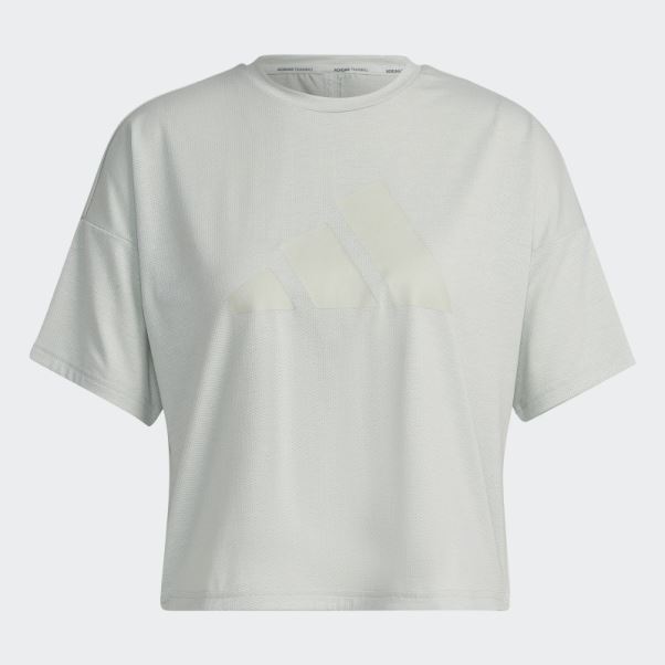 T-shirt Vert Adidas Train Icons 3 Bar Logo