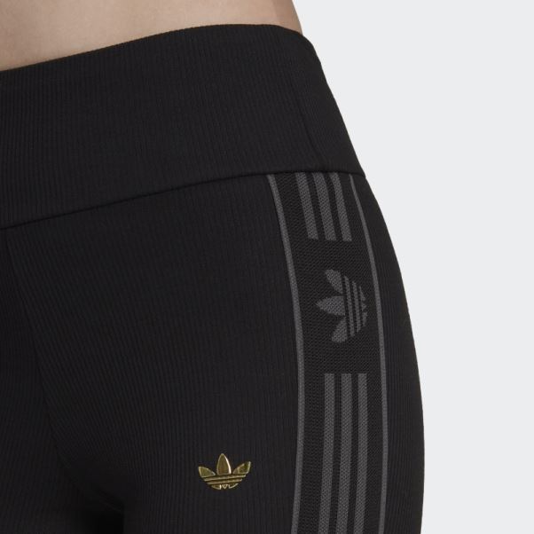 Legging Adidas Ski Chic Côtelé évasé Noir