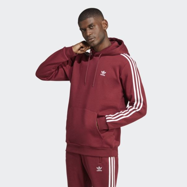 Sweat à Capuche Adidas Adicolor Classics 3 Bandes Rouge