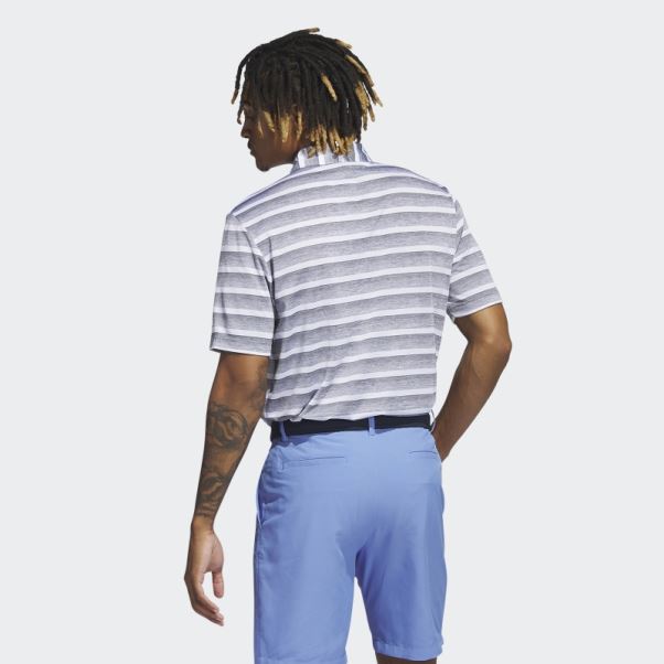 Polo Gris Rayé Bicolore Adidas