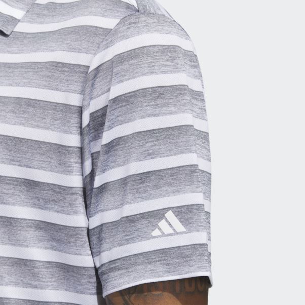 Polo Gris Rayé Bicolore Adidas
