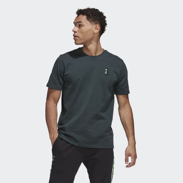 Maillot Real Madrid Tiro 21 Lifestyler En Coton Lourd Adidas Vert