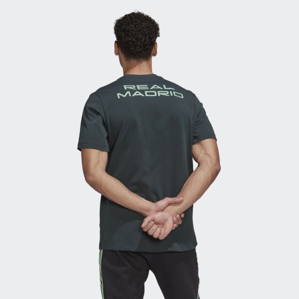 Maillot Real Madrid Tiro 21 Lifestyler En Coton Lourd Adidas Vert