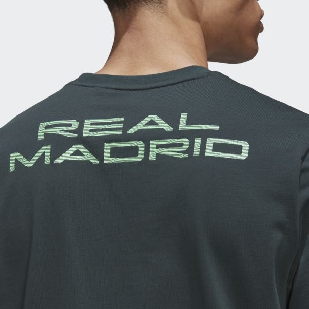 Maillot Real Madrid Tiro 21 Lifestyler En Coton Lourd Adidas Vert