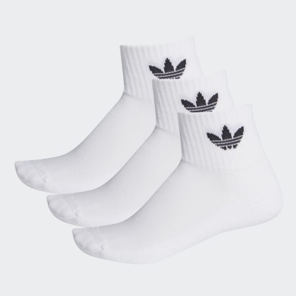 Adidas Socquettes Mi-hautes - 3 Paires Blanc