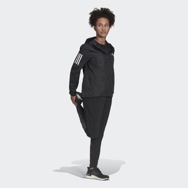 Adidas Coupe-vent De Running à Capuche Noir Own The Run