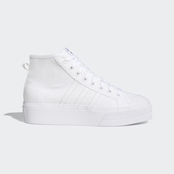 Nizza Plate-forme Mid Chaussures Adidas Blanc