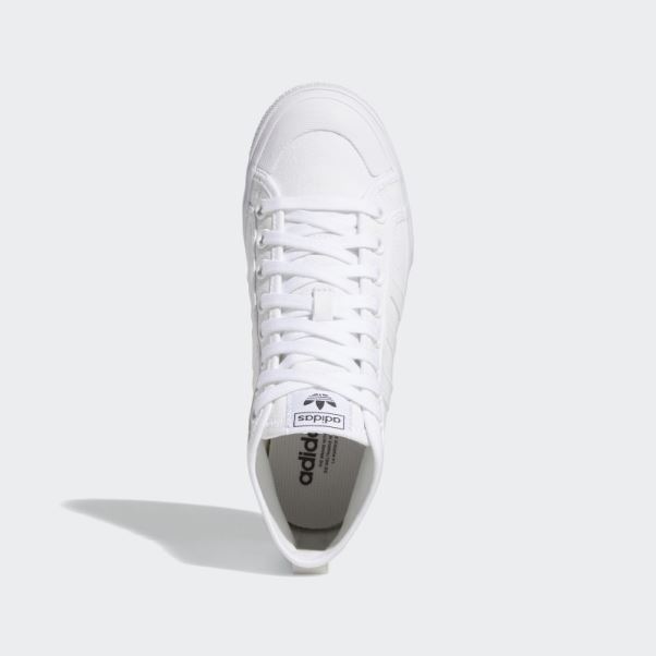 Nizza Plate-forme Mid Chaussures Adidas Blanc