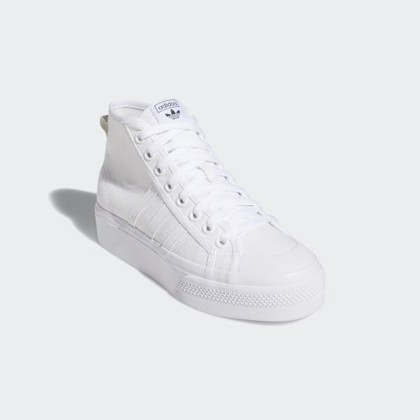 Nizza Plate-forme Mid Chaussures Adidas Blanc