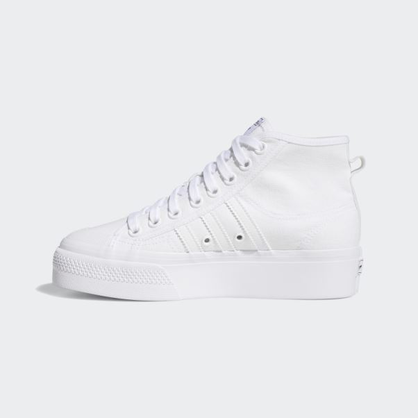 Nizza Plate-forme Mid Chaussures Adidas Blanc