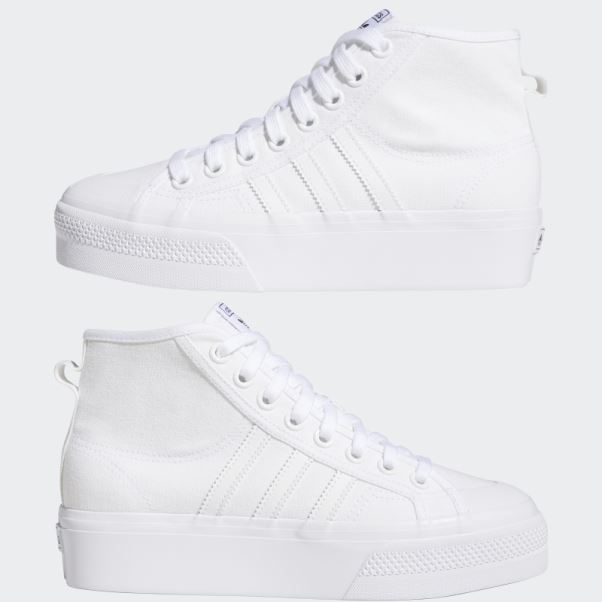 Nizza Plate-forme Mid Chaussures Adidas Blanc