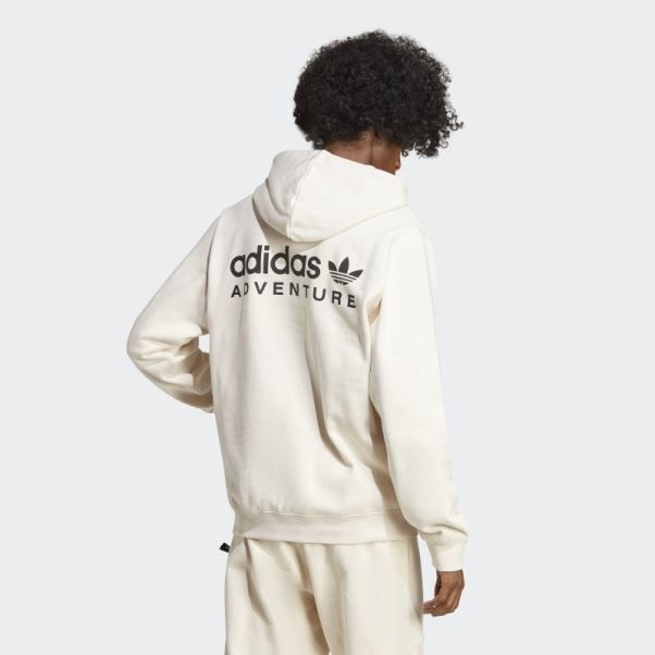 Sweat à Capuche Adidas Aventure Blanc